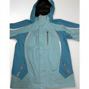 LL Bean Jacket Kids L 14-16 Rain Jacket Hooded Windbreaker Polyester Coat